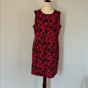 Lands' End Women's Floral Sleeveless Ponte Knit Sheath Dress Sz 16P